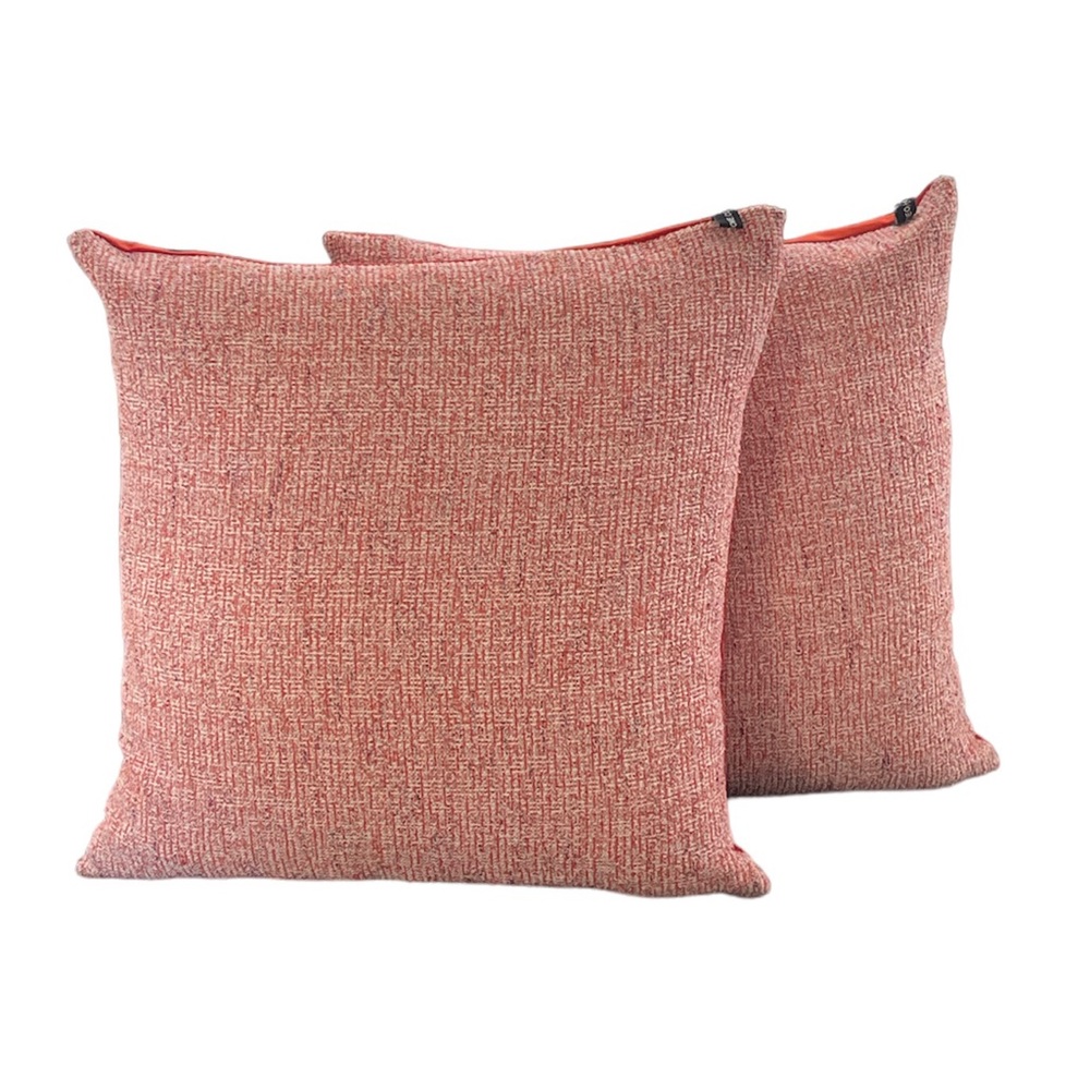 Set of 2 Rodeo Home Decorative Orange Pillow Cover 24"x24" with Hidden Zipper